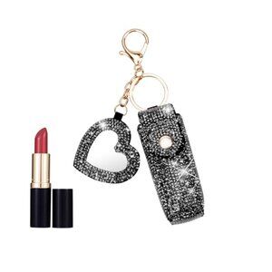 Lipstick Holder Keychain with Mirror